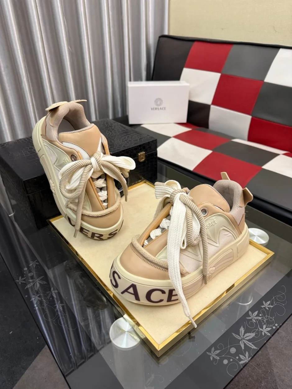 1785558327269521.jpg ヴェルサーチ スニーカー コピー 注目される スタイリッシュ 厚底スニーカー メンズシューズ ベージュ
