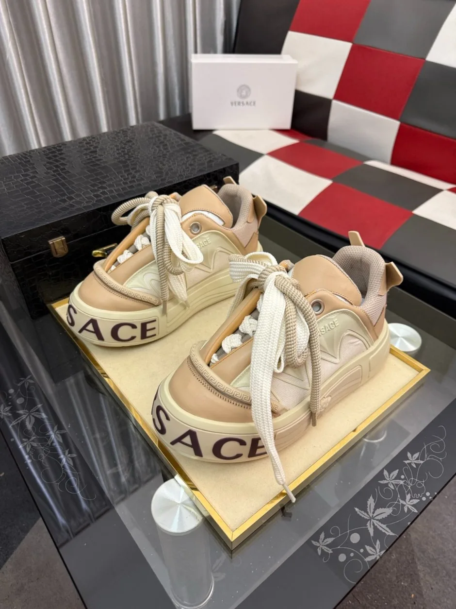 1785558327355992.jpg ヴェルサーチ スニーカー コピー 注目される スタイリッシュ 厚底スニーカー メンズシューズ ベージュ