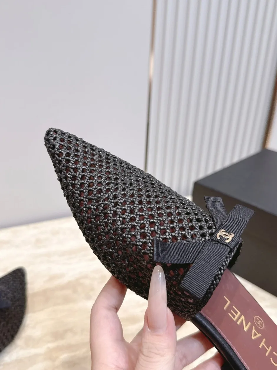 1785641592242510.jpg 爽やか メッシュ ポインテッドトゥ ミュール シャネル サンダル コピー ブラック