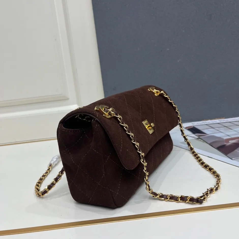 1785750062362940.jpg キルティング スエード ショルダーバッグ シャネル バッグ コピー ブラウン