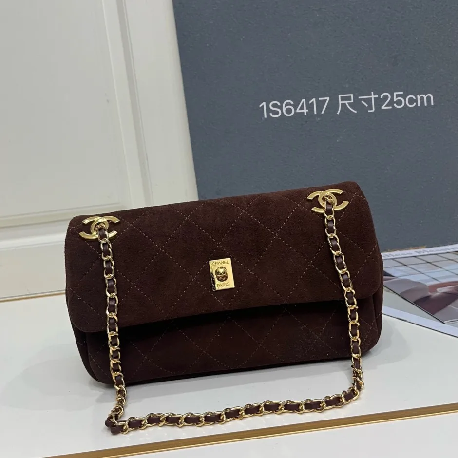 1785750062482258.jpg キルティング スエード ショルダーバッグ シャネル バッグ コピー ブラウン