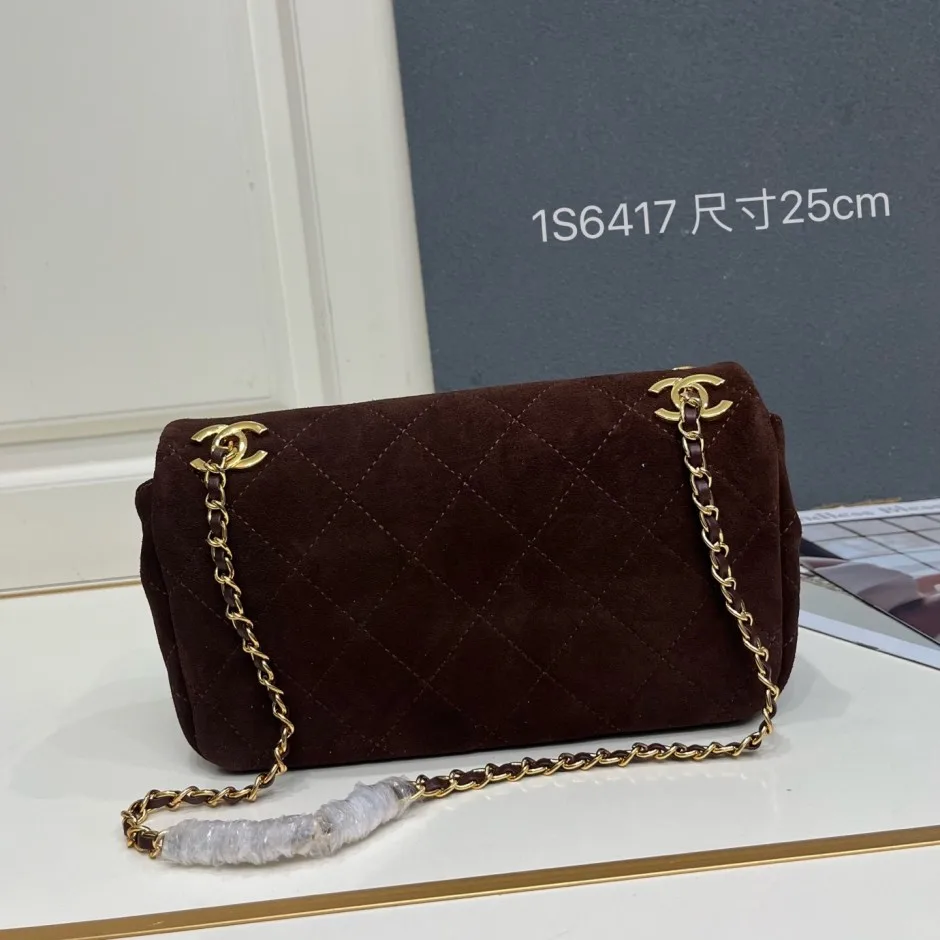 1785750062681369.jpg キルティング スエード ショルダーバッグ シャネル バッグ コピー ブラウン
