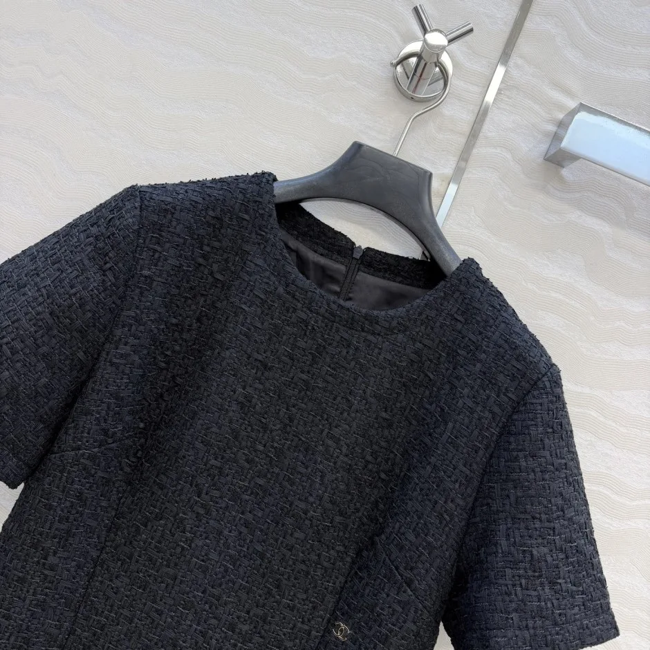 1785836853578927.jpg シンプル おしゃれ 半袖 ミニドレス シャネル ワンピース コピー ブラック