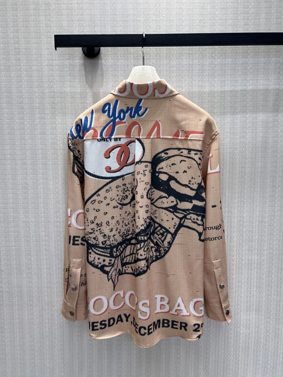 1785837234593106.jpg プリント コットン混 長袖シャツ シャネル シャツ コピー エレガント