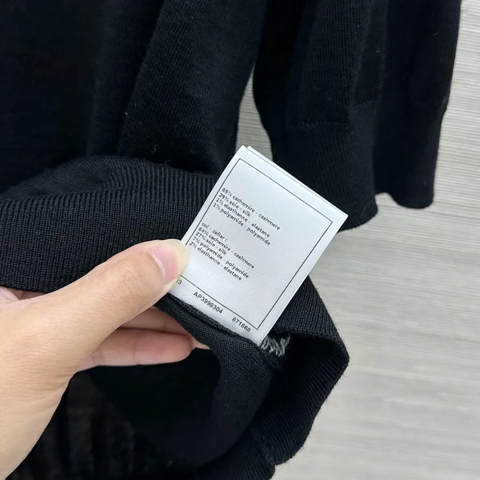 1785838668979860.jpg シンプル 洗練された クルーネック 半袖ニット シャネル ニット コピー ブラック