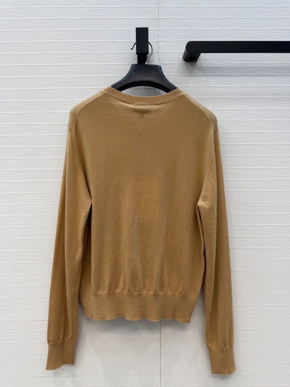 シンプル 上品 シャネル ニット 偽物 カシミヤ ロゴボタン カーディガン キャメル