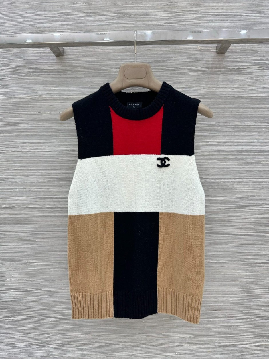 1785843606515045.jpg カシミヤ ウール ニットトップス ノースリーブ シャネル ニット 偽物