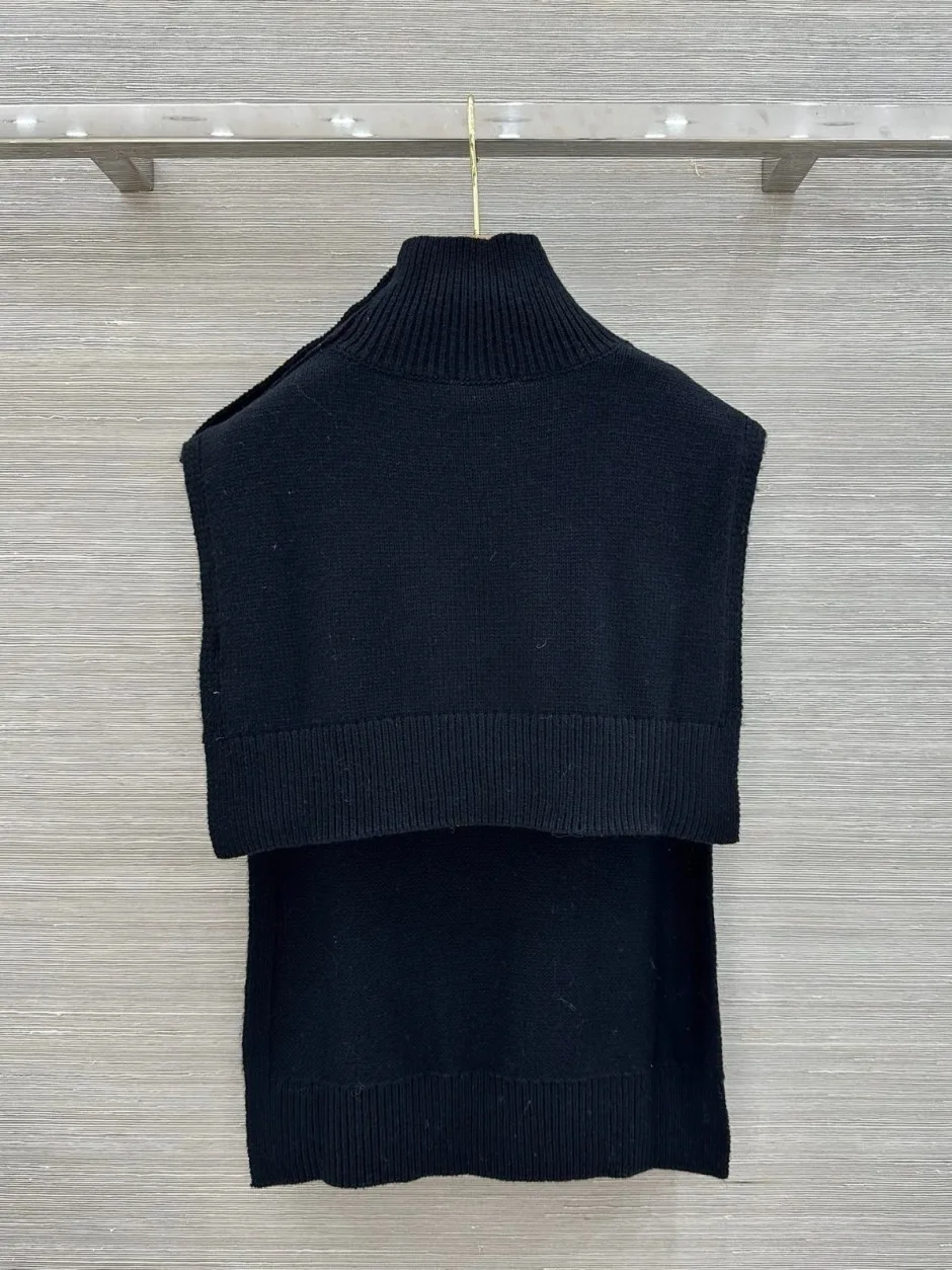 1785908906638651.jpg ココマークボタン ニットベスト シャネル ニット 偽物 カシミヤ混 ブラック