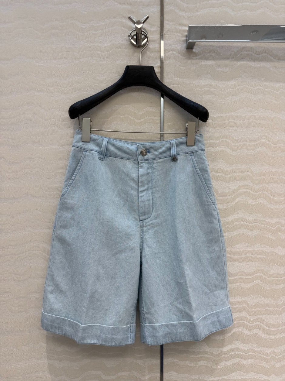 1785916374665650.jpg 洗練された 爽やか ハーフパンツ シャネル パンツ 偽物 ライトブルー