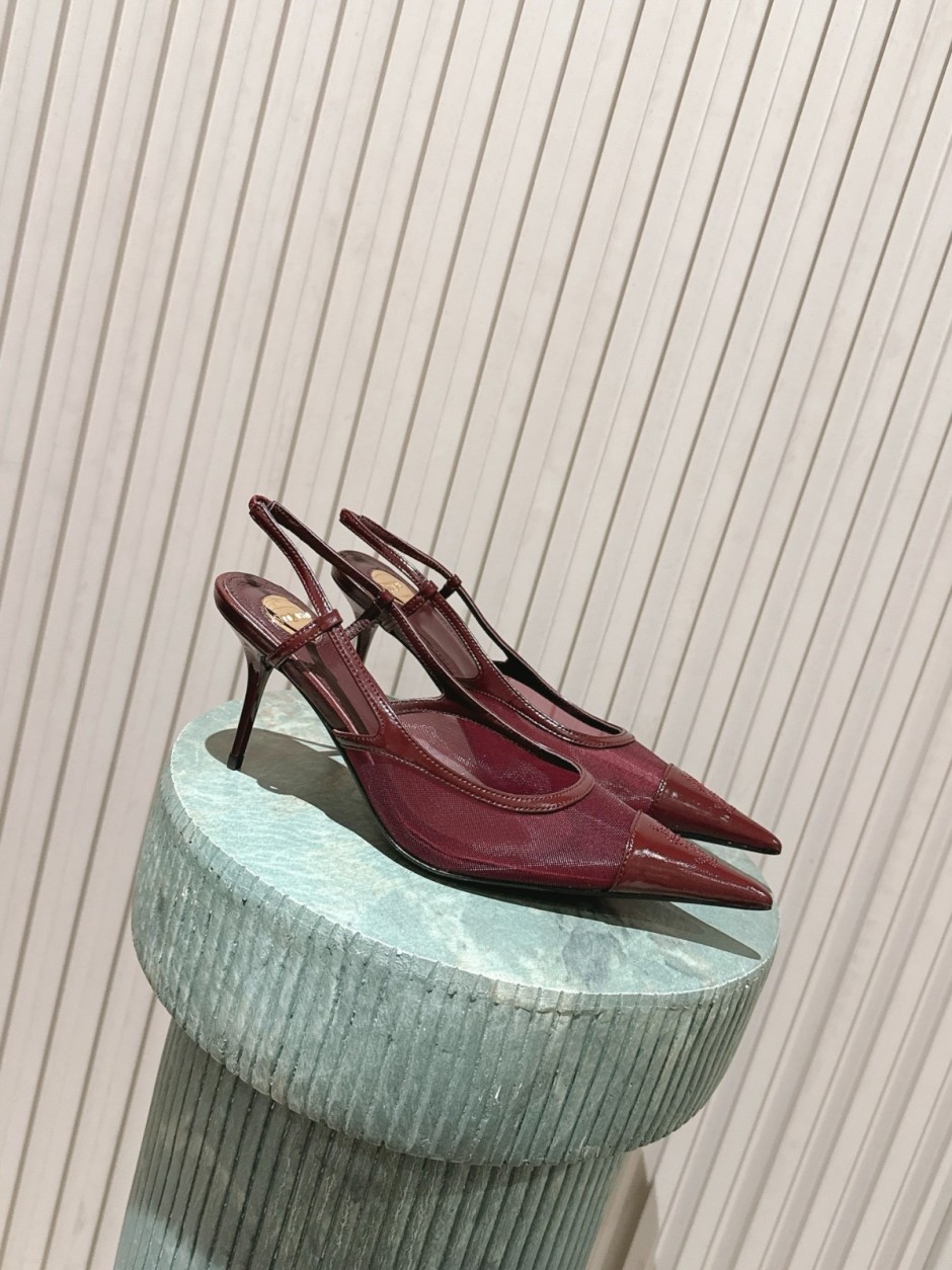 1785935486548920.jpg 大人 エレガント イヴ・サンローラン パンプス 偽物 ルネ スリングバックパンプス ボルドー