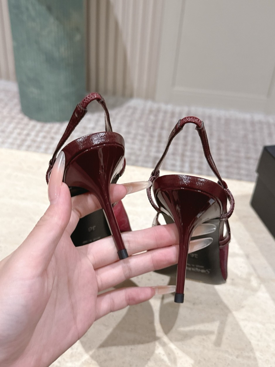 1785935488286059.jpg 大人 エレガント イヴ・サンローラン パンプス 偽物 ルネ スリングバックパンプス ボルドー