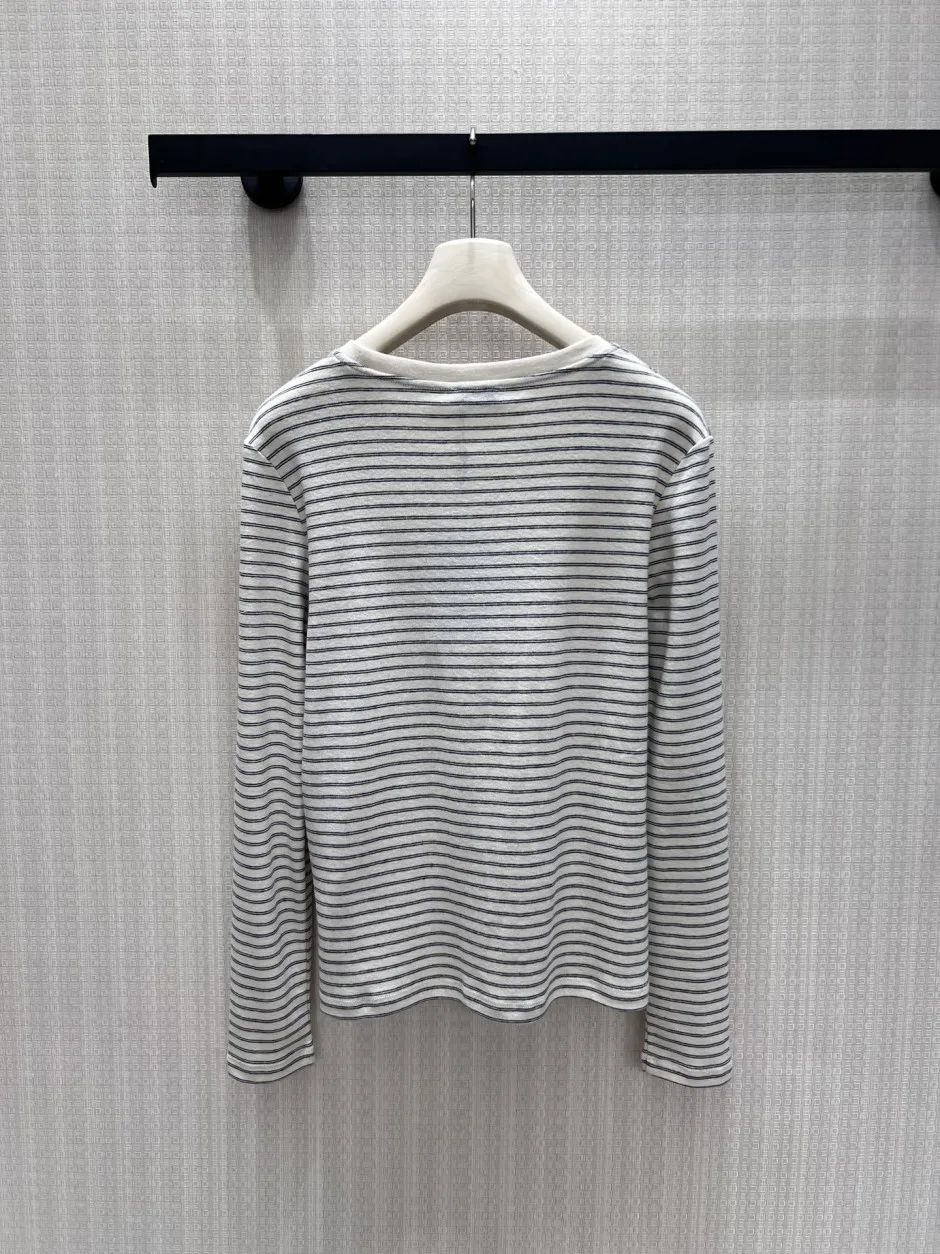 1785988283656662.jpg ロゴプリント ボーダー 長袖カットソー イヴ・サンローラン Tシャツ コピー