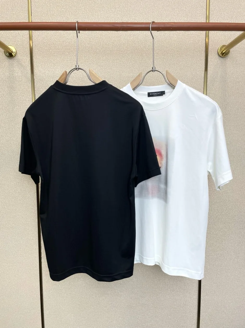 1785990493966156.jpg カジュアル おしゃれ ロゴ刺繍 ジバンシィ Tシャツ 偽物 クルーネック 半袖Tシャツ