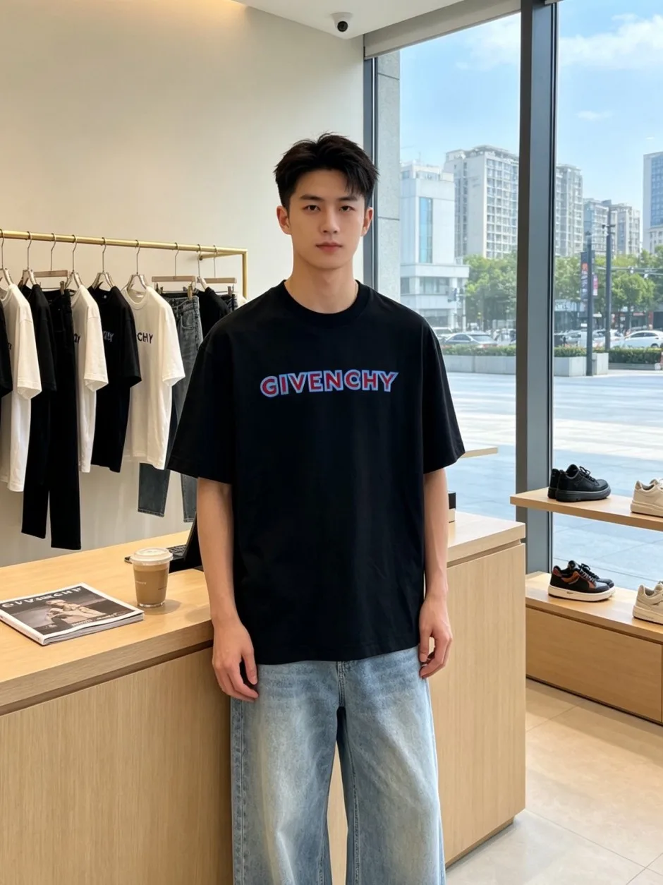 ロゴプリント クルーネック 半袖Tシャツ ジバンシィ Tシャツ 偽物 カジュアル