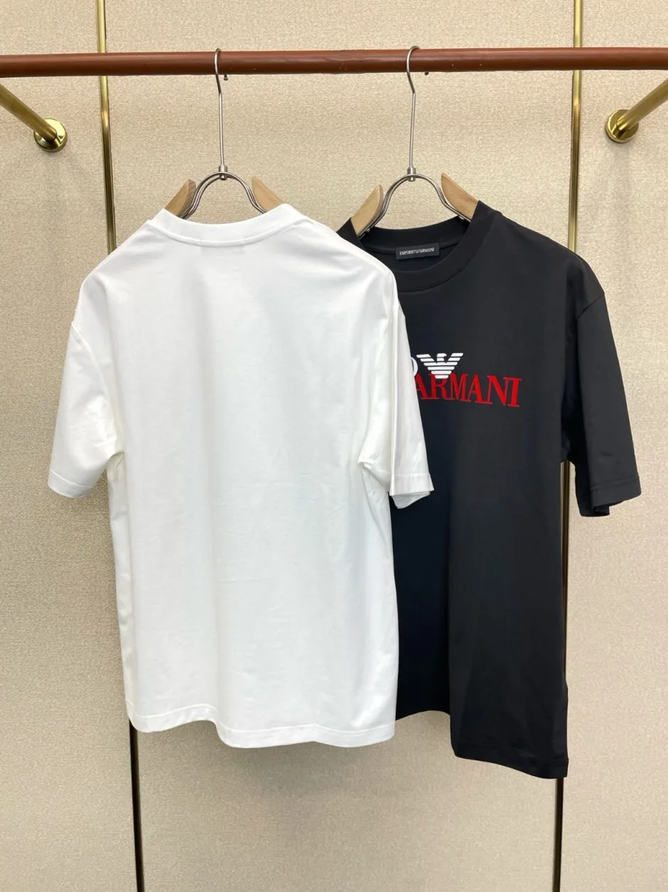 1786007732932227.jpg カジュアル アルマーニ Tシャツ コピー クルーネック ロゴプリント 半袖Tシャツ