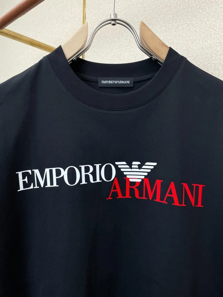 1786007736967263.jpg カジュアル アルマーニ Tシャツ コピー クルーネック ロゴプリント 半袖Tシャツ
