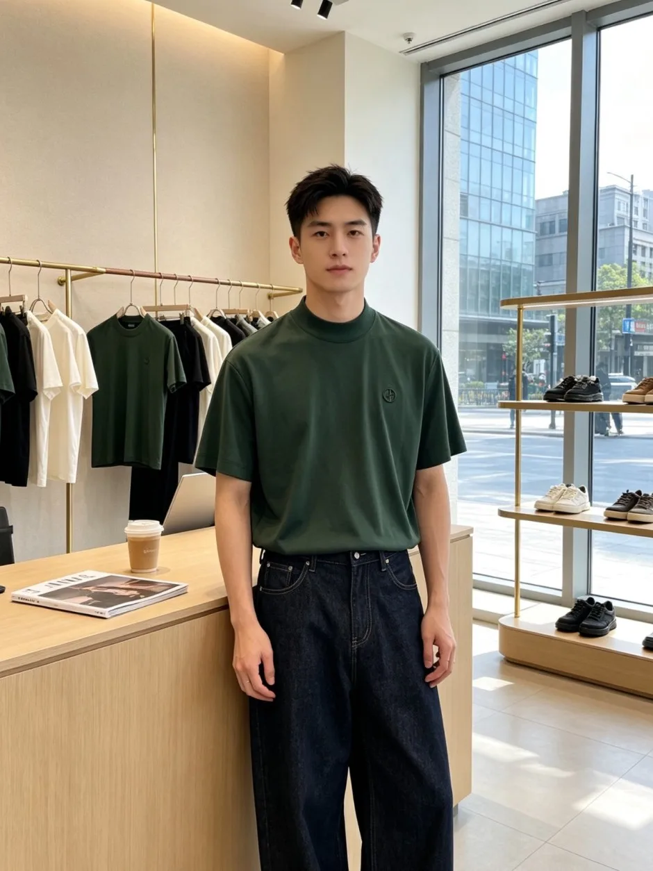 1786013258947969.jpg シンプル ロゴ刺繍 アルマーニ Tシャツ コピー クルーネック 半袖Tシャツ