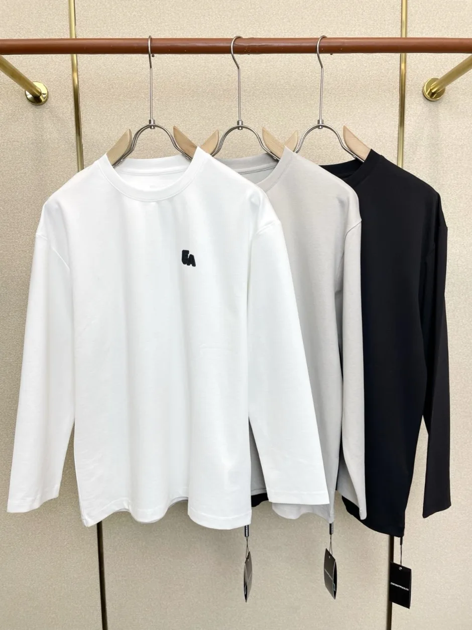 1786013931206101.jpg シンプル 合わせやすい ロゴ 長袖Tシャツ アルマーニ Tシャツ コピー クルーネック