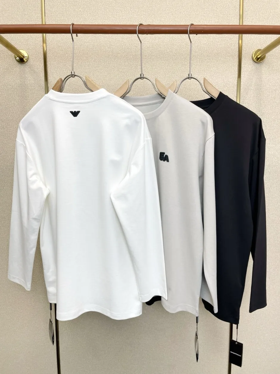 1786013933710559.jpg シンプル 合わせやすい ロゴ 長袖Tシャツ アルマーニ Tシャツ コピー クルーネック