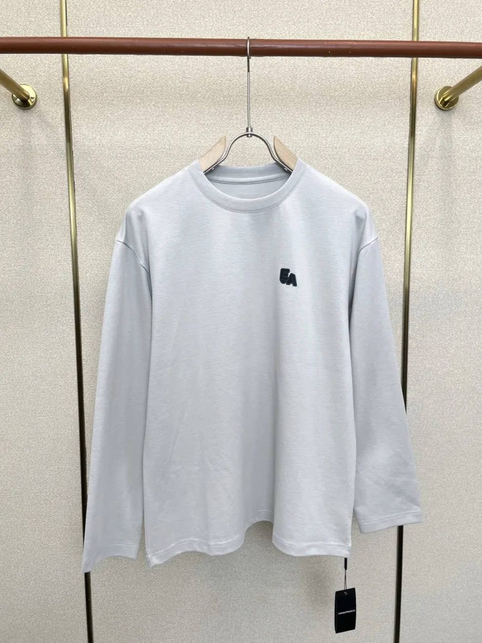 1786013940923915.jpg シンプル 合わせやすい ロゴ 長袖Tシャツ アルマーニ Tシャツ コピー クルーネック