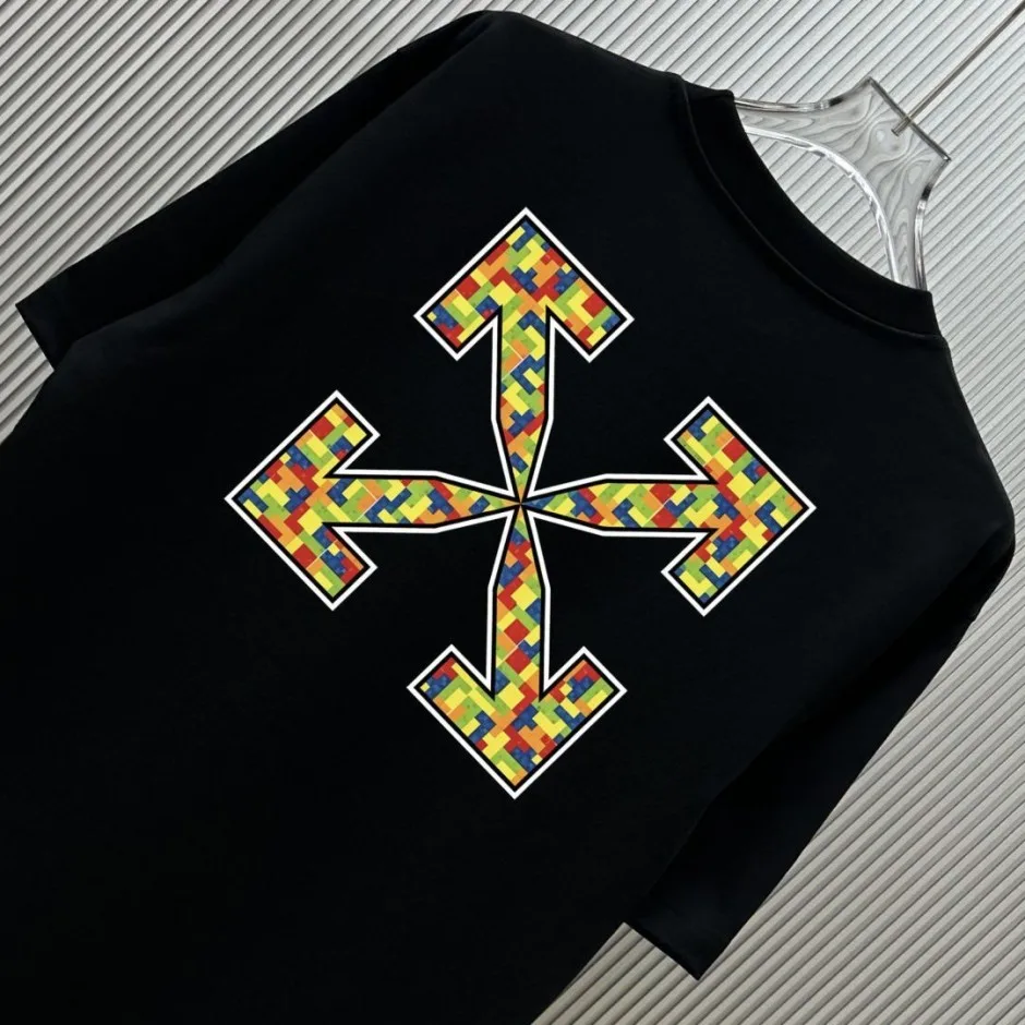 カジュアル ストリート バックプリント オフホワイト Tシャツ 偽物 半袖Tシャツ ブラック
