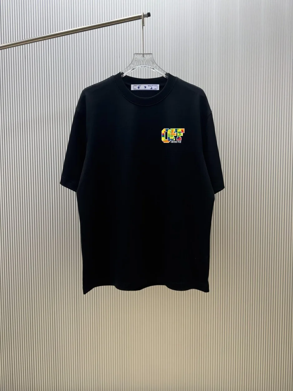 カジュアル ストリート バックプリント オフホワイト Tシャツ 偽物 半袖Tシャツ ブラック