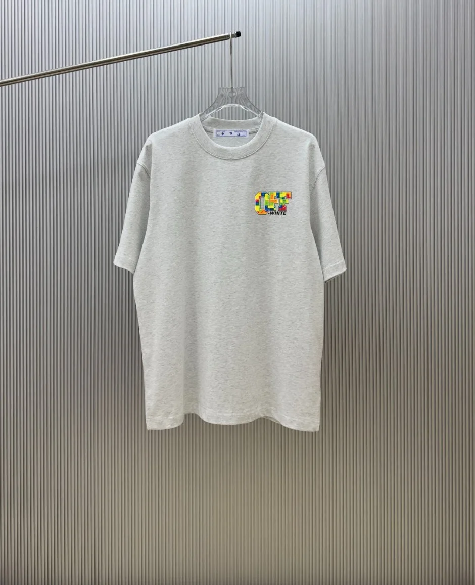 1786091180871483.jpg カジュアル ストリート バックプリント オフホワイト Tシャツ 偽物 半袖Tシャツ ライトグレー