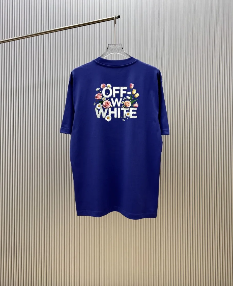 1786093616410689.jpg カジュアル おしゃれ プリント オフホワイト Tシャツ 偽物 半袖Tシャツ ブルー