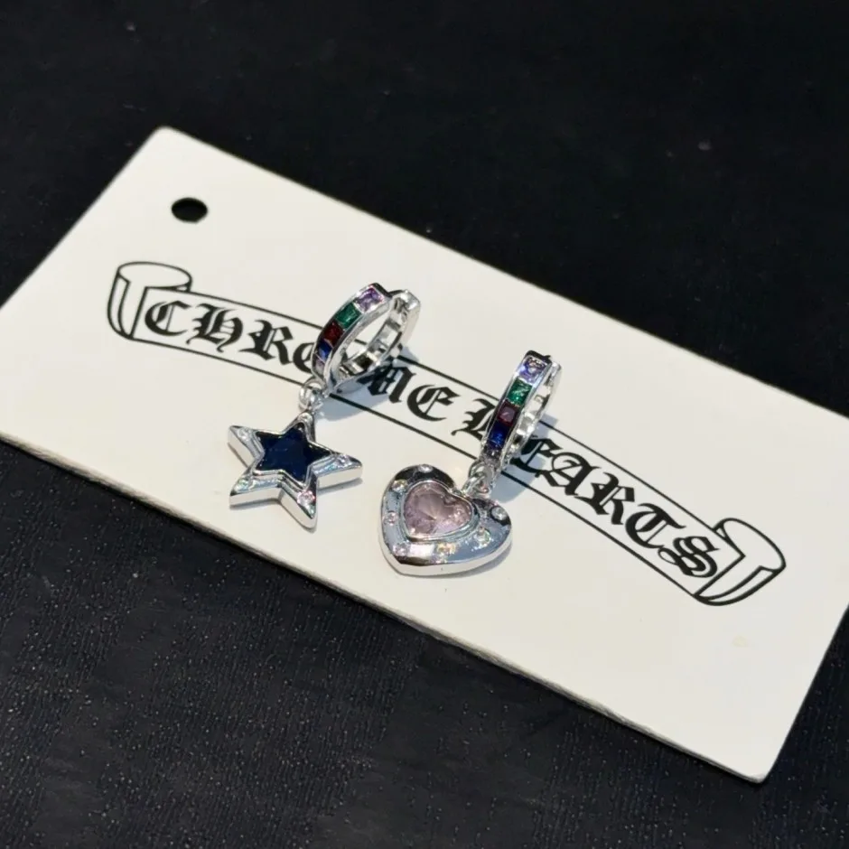 1786177917416568.jpg カラーストーン フープ アシメ ドロップピアス クロムハーツ イヤリング 偽物