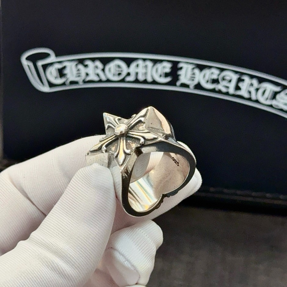 1786188524626200.jpg スタイリッシュ スターモチーフ リング クロムハーツ 指輪 偽物 シルバー