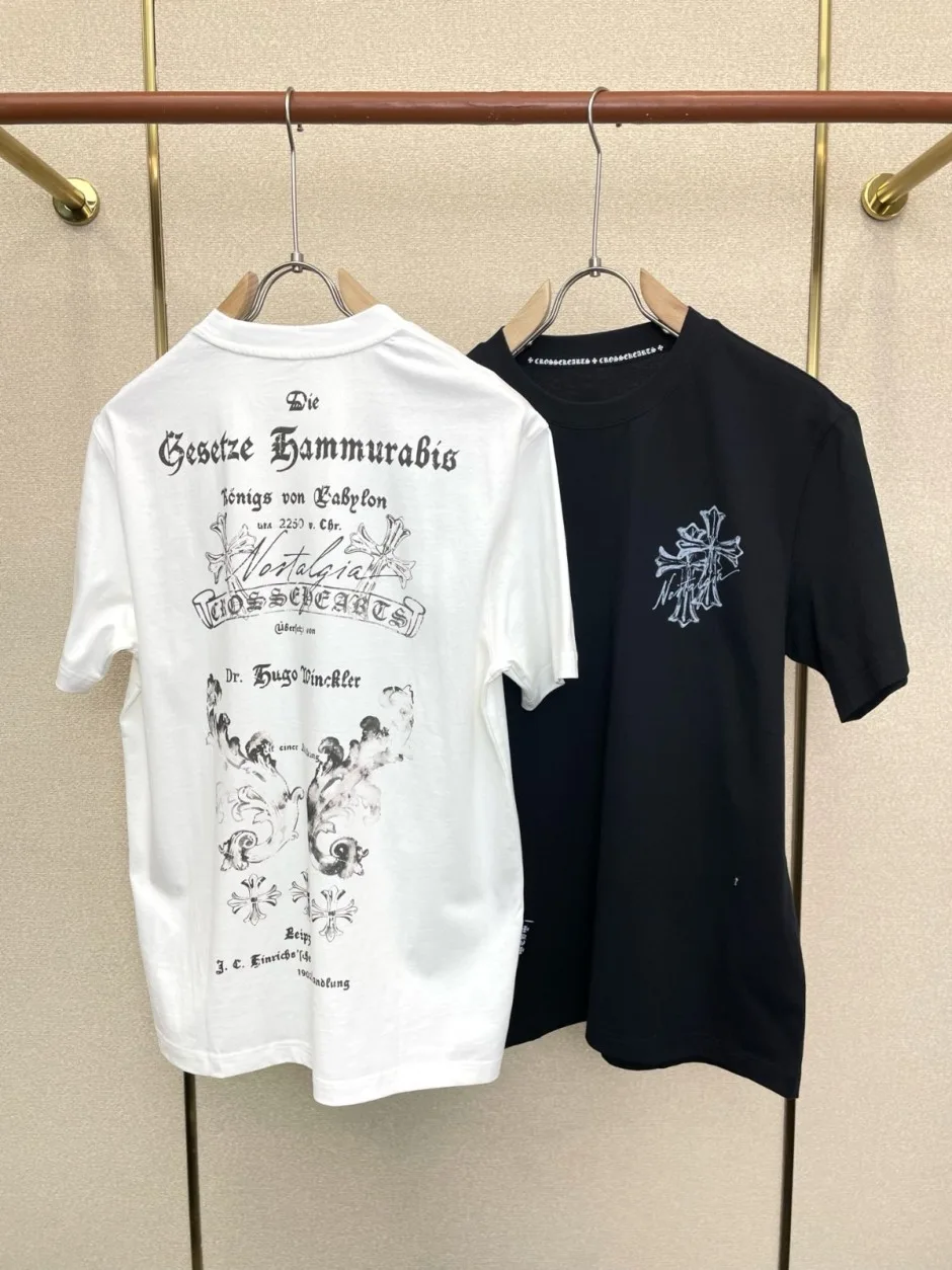 クロムハーツ Tシャツ 偽物 プリント カジュアル クルーネック 半袖Tシャツ