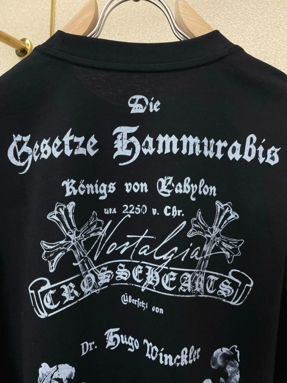 クロムハーツ Tシャツ 偽物 プリント カジュアル クルーネック 半袖Tシャツ