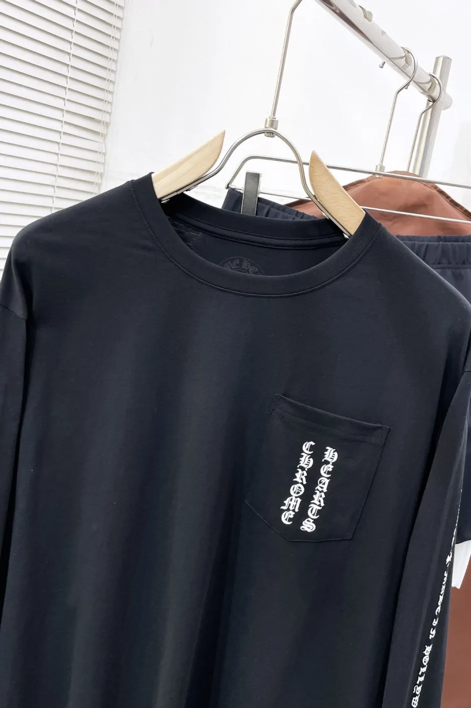 1786262300364740.jpg ストリート カジュアル クロムハーツ Tシャツ 偽物 コットン 長袖Tシャツ ブラック