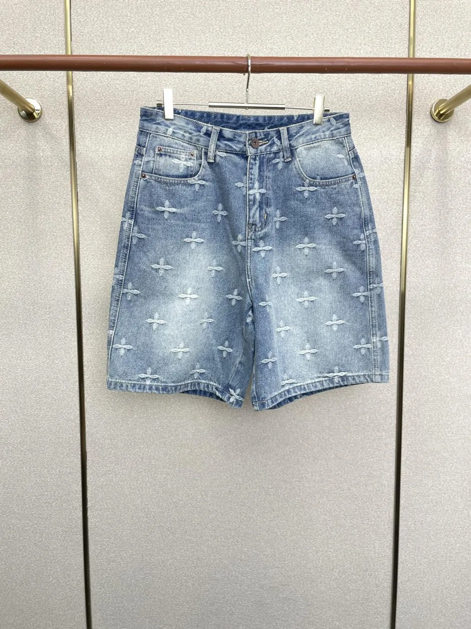 1786264899236036.jpg スタイリッシュ 総柄 デニムショートパンツ クロムハーツ パンツ 偽物
