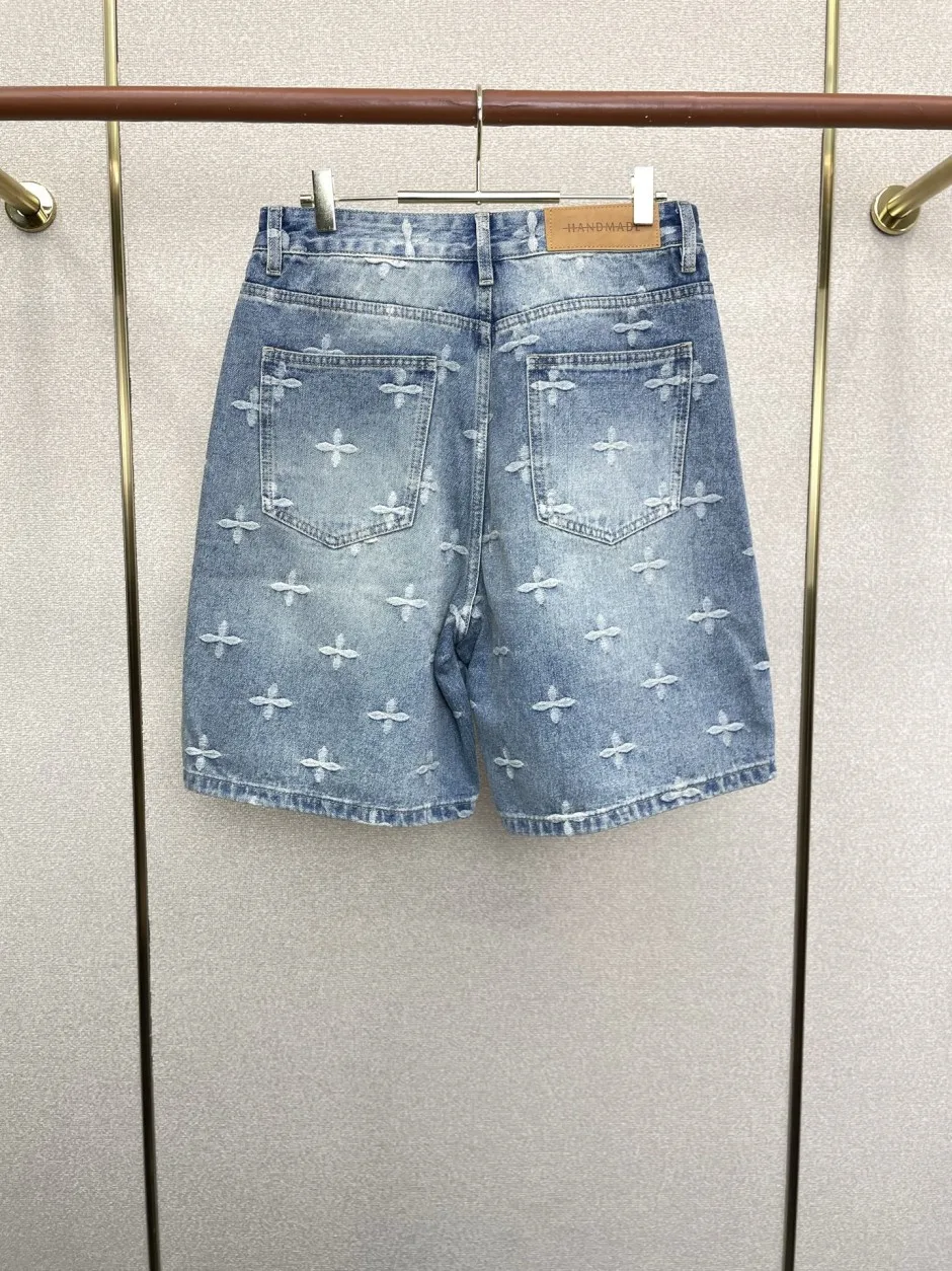 1786264902881415.jpg スタイリッシュ 総柄 デニムショートパンツ クロムハーツ パンツ 偽物