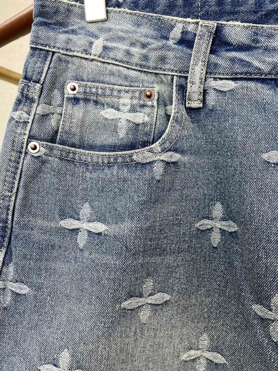 1786264909319902.jpg スタイリッシュ 総柄 デニムショートパンツ クロムハーツ パンツ 偽物