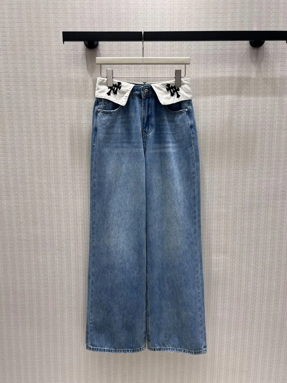 1786328582692348.webp おしゃれ クロムハーツ ジーンズ 偽物 クロスモチーフ刺繍 デニムパンツ