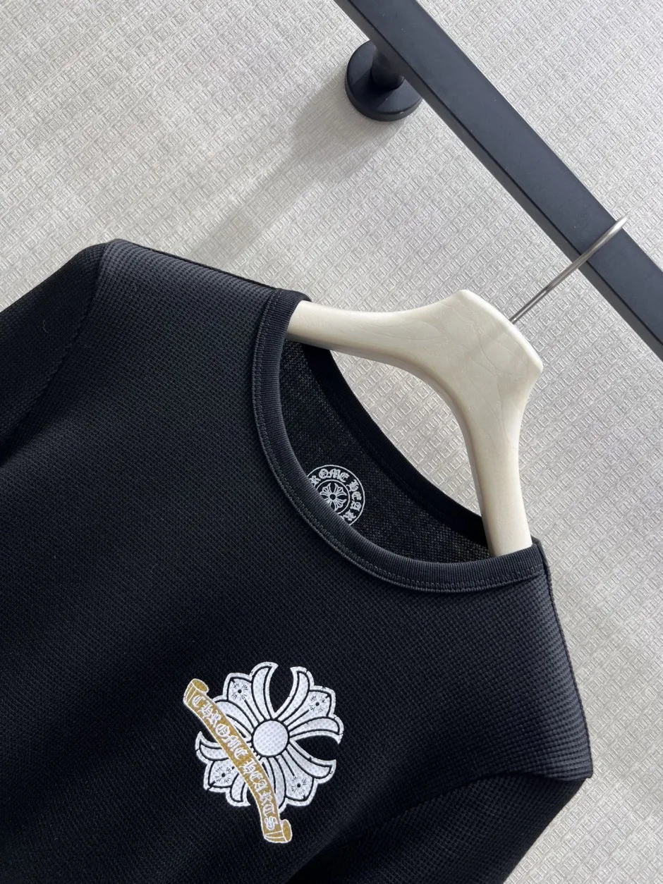1786330245295780.webp ストリート カジュアル クロムハーツ Tシャツ 偽物 長袖Tシャツ ブラック
