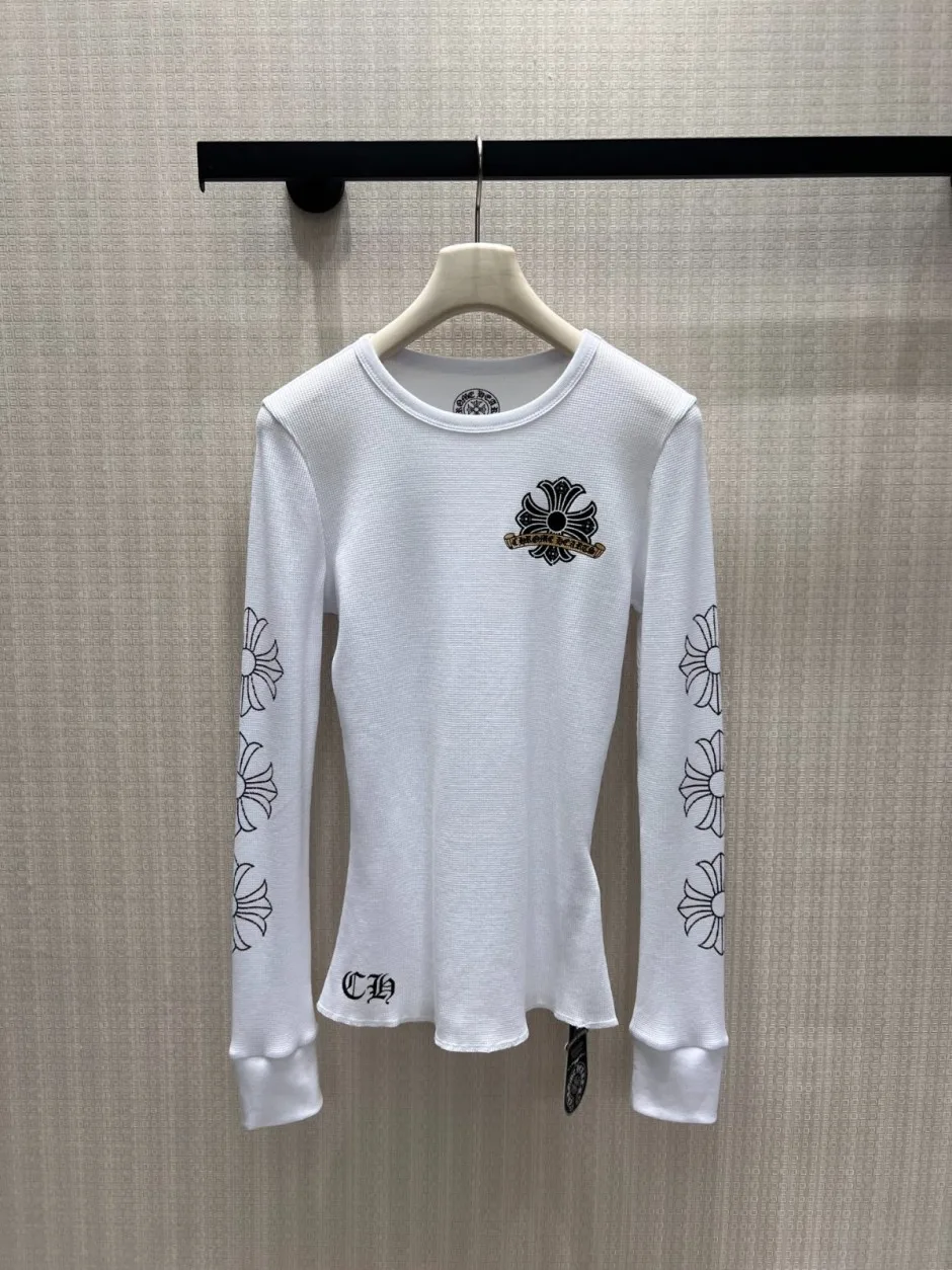 1786330526490718.webp ストリート カジュアル クロムハーツ Tシャツ 偽物 長袖Tシャツ ホワイト