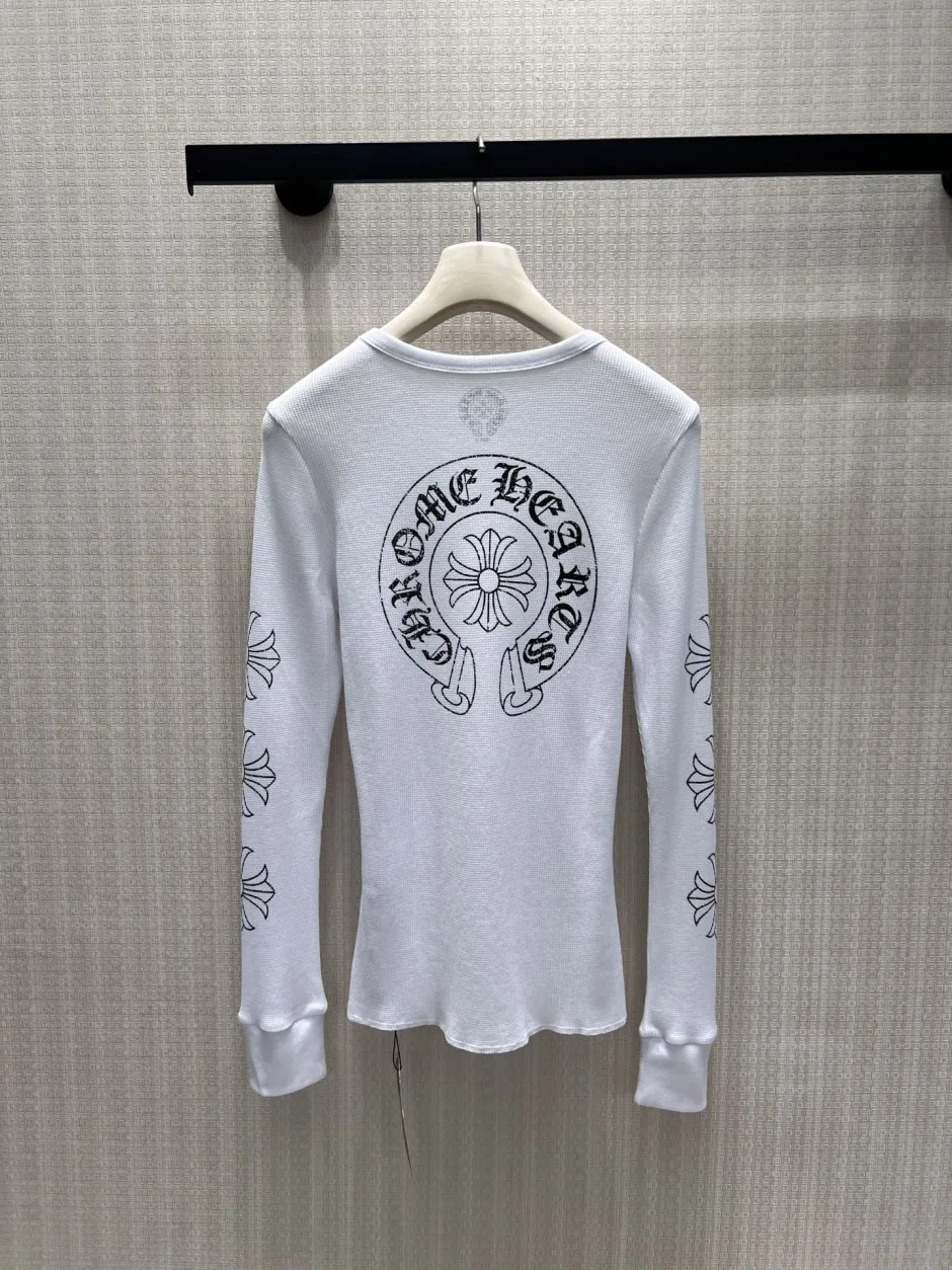 1786330527720471.webp ストリート カジュアル クロムハーツ Tシャツ 偽物 長袖Tシャツ ホワイト
