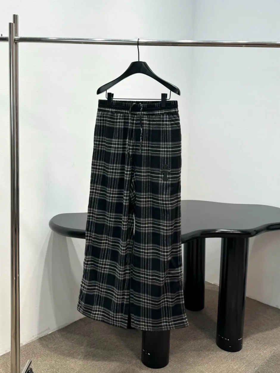 1786332671480698.webp カジュアル クロムハーツ パンツ 偽物 チェック柄 ワイドイージーパンツ ユニセックス