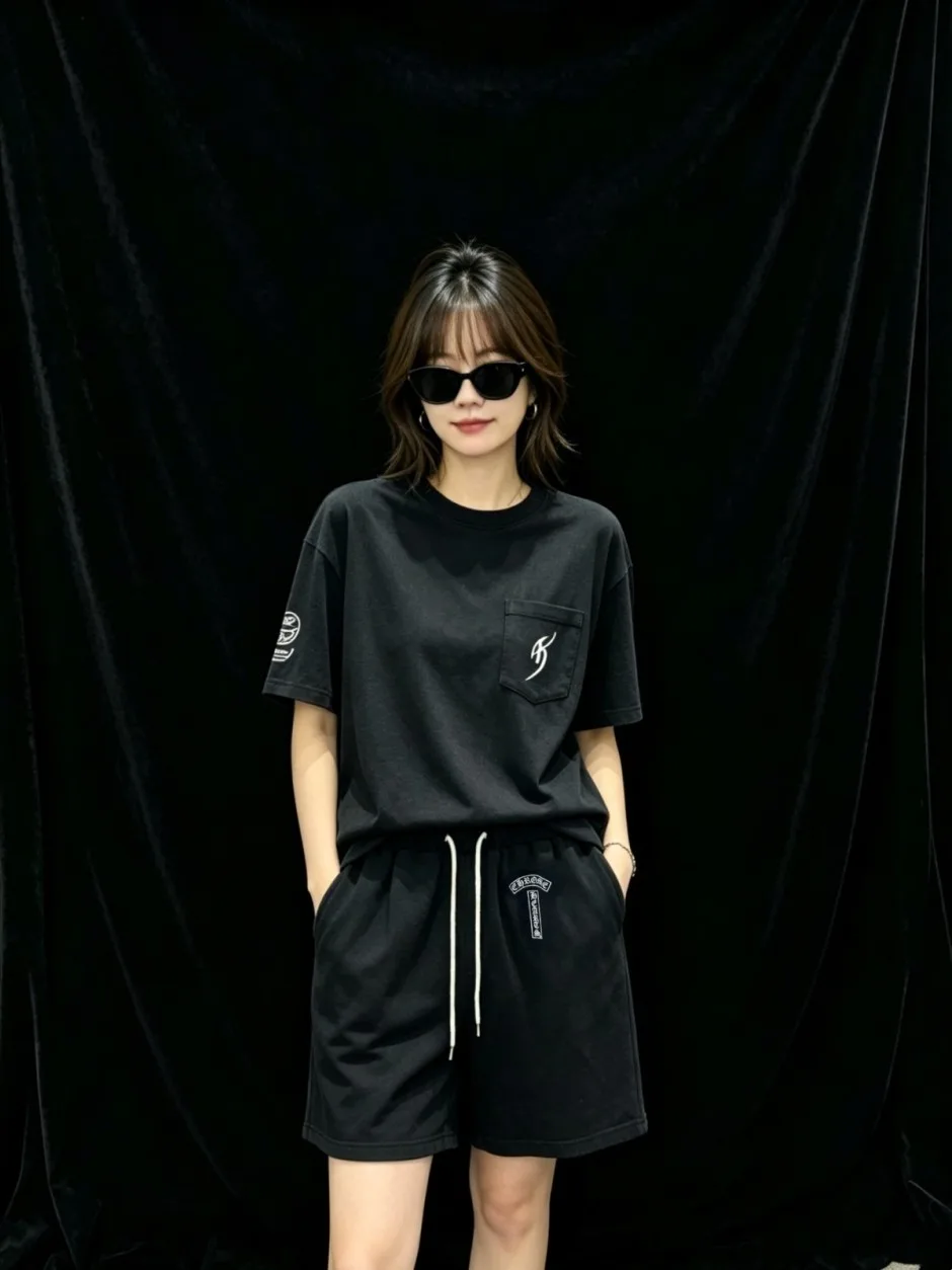 1786334985133975.webp クロムハーツ パンツ 偽物 カジュアル ロゴプリント ショートパンツ ユニセックス