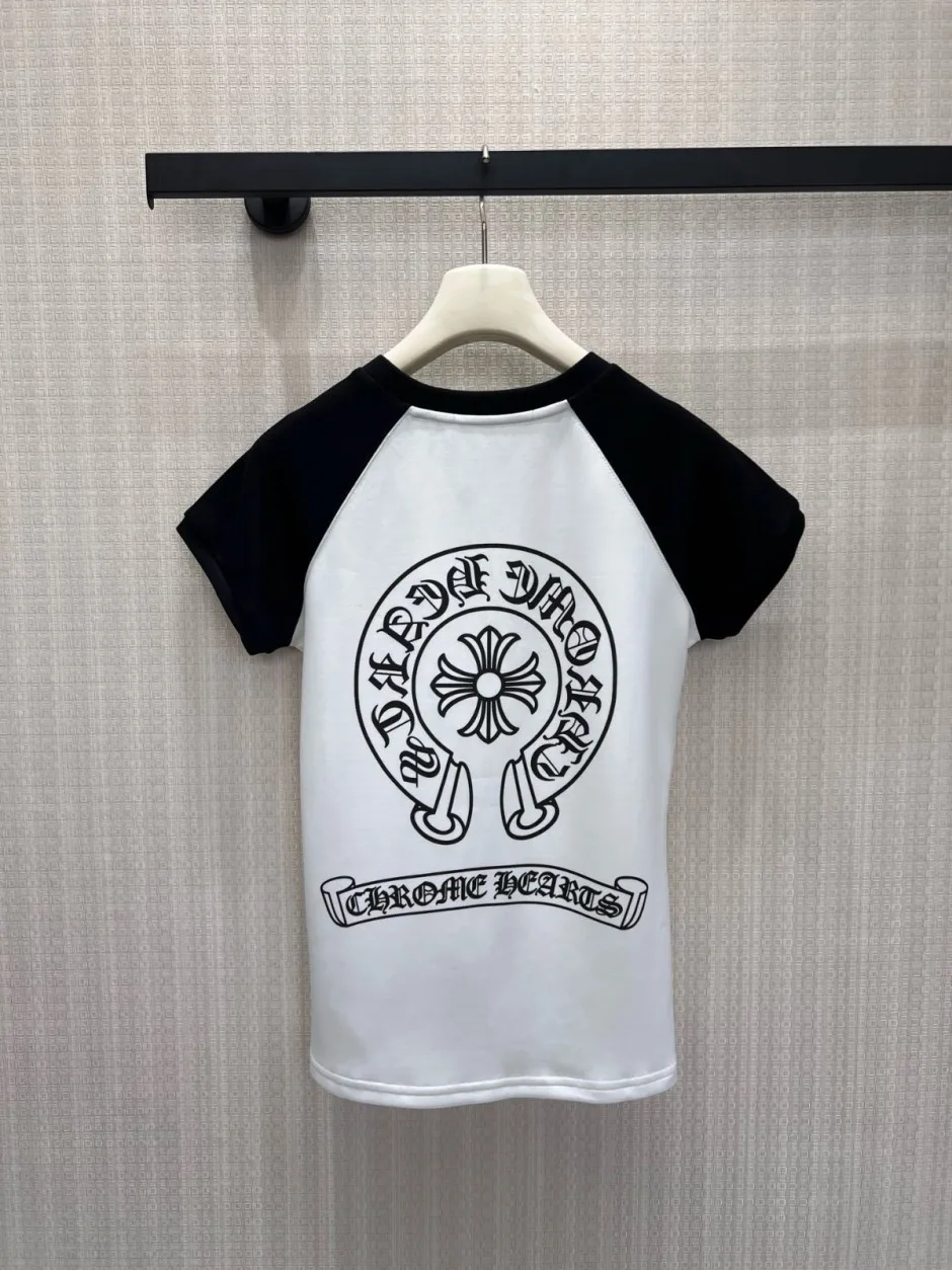 1786337907751961.webp 配色 ラグランスリーブ 半袖Tシャツ クロムハーツ Tシャツ 偽物 ホワイト