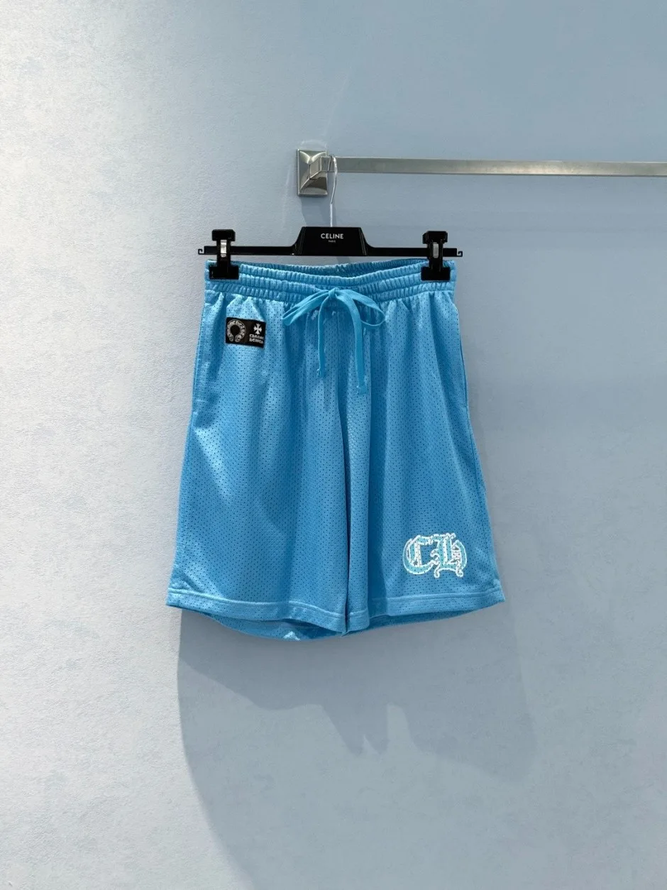 1786342797237933.webp クロムハーツ パンツ 偽物 カジュアル コットン メッシュショートパンツ ブルー