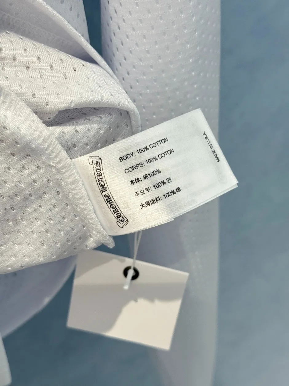 1786343905915110.webp コットン メッシュクロムハーツ Tシャツ 偽物 Vネック長袖カットソー ホワイト