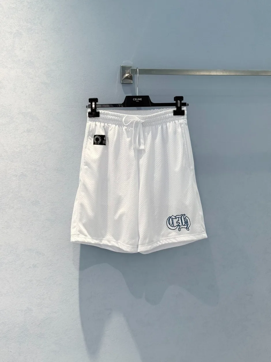 カジュアル コットン クロムハーツ パンツ 偽物 メッシュショートパンツ ホワイト