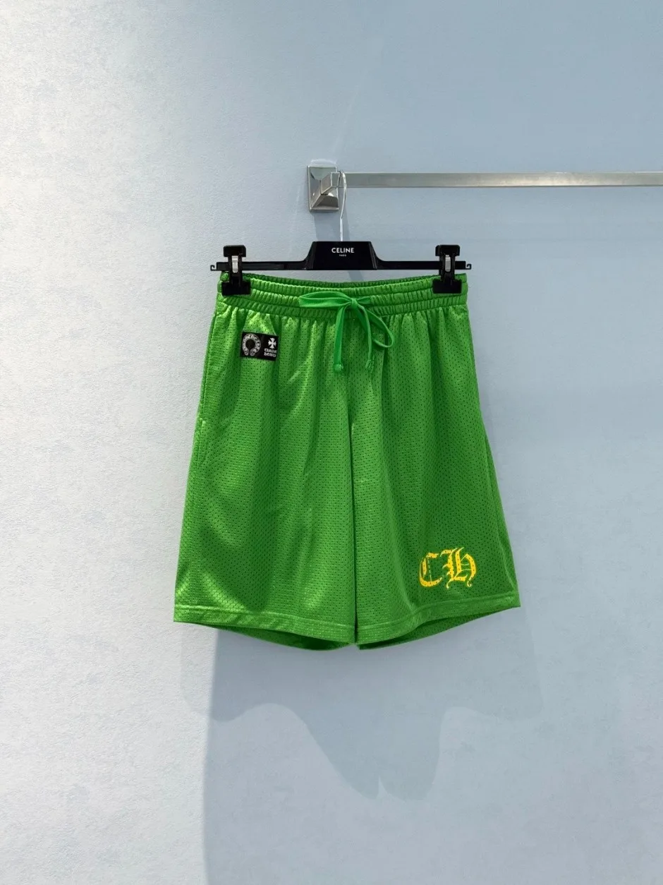 1786345179387076.webp クロムハーツ パンツ 偽物 カジュアル コットン メッシュショートパンツ グリーン