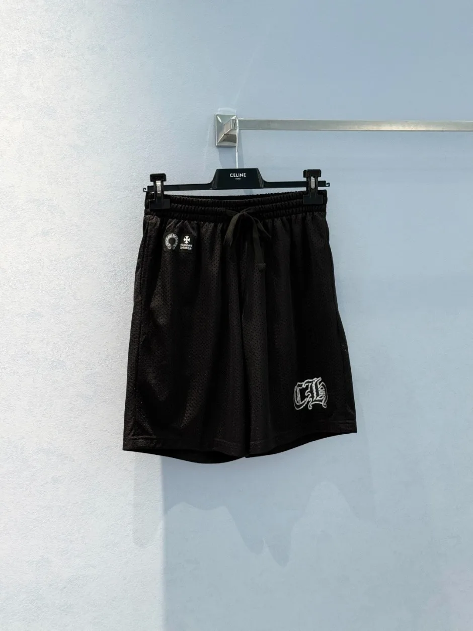 コットン メッシュショートパンツ クロムハーツ パンツ 偽物 カジュアル ブラック