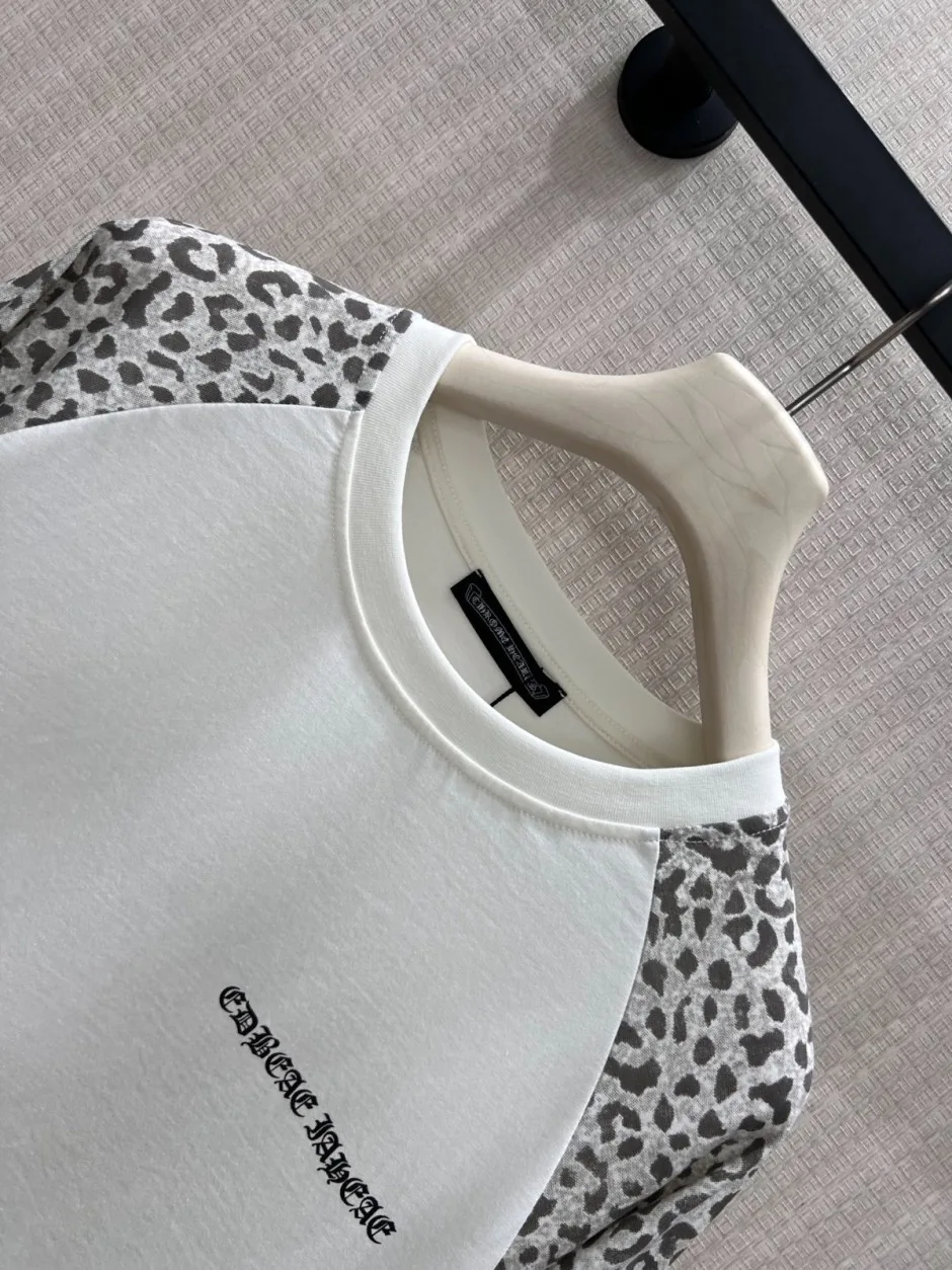 1786348266487611.webp レオパード柄 ラグランスリーブ 長袖Tシャツ クロムハーツ Tシャツ 偽物 ホワイト