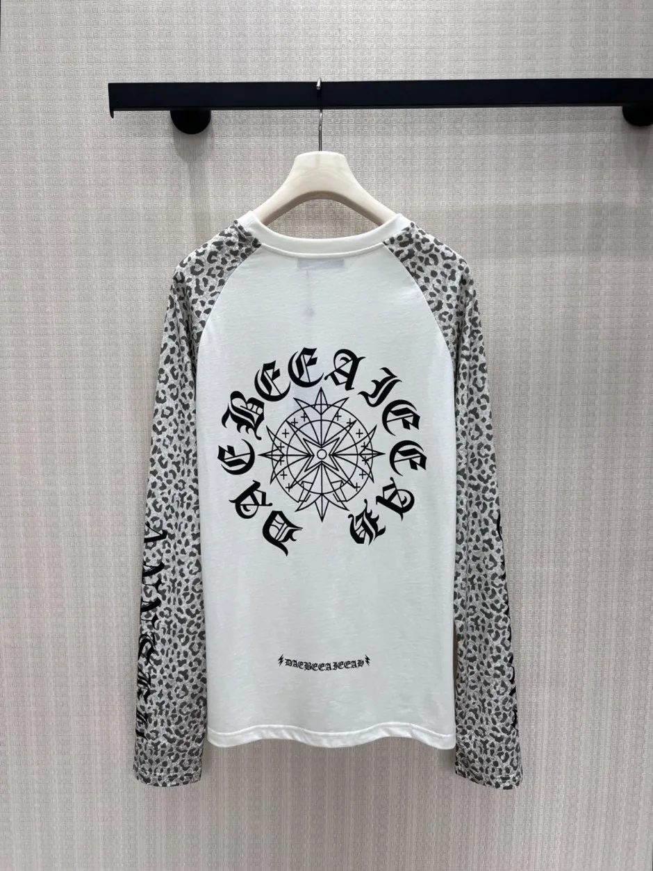 1786348268239040.webp レオパード柄 ラグランスリーブ 長袖Tシャツ クロムハーツ Tシャツ 偽物 ホワイト